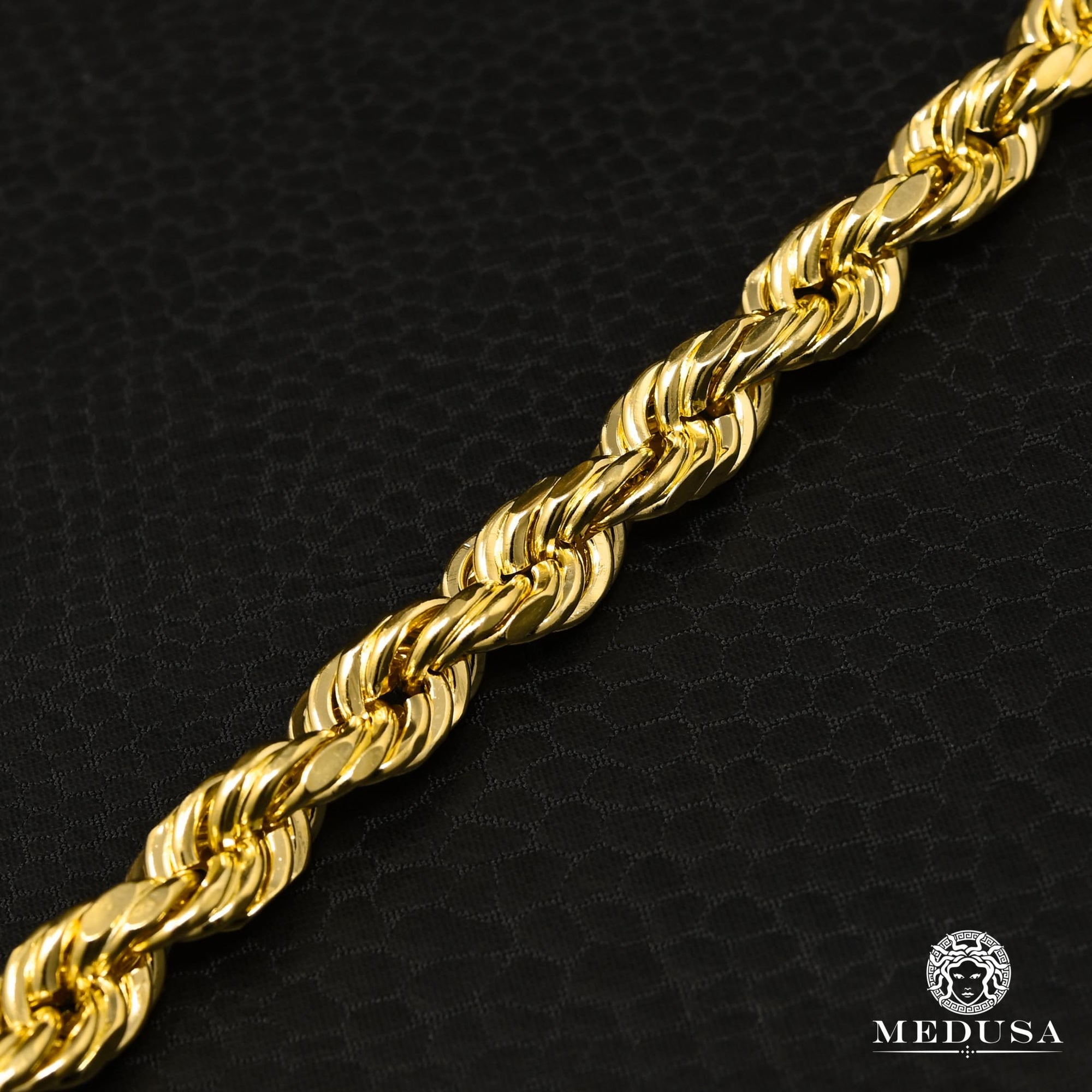 10K Gold Chain | 8mm chain Rope Diamond Cut