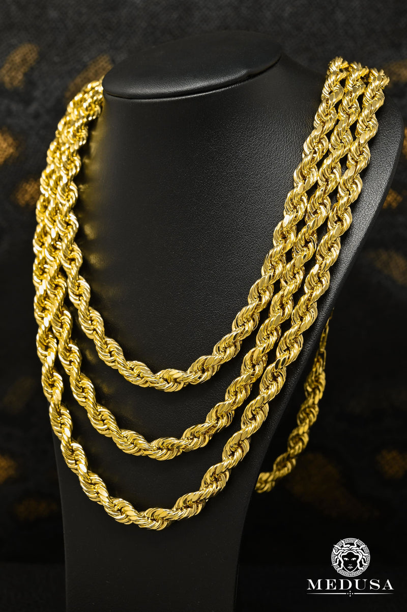 10K Gold Chain | 8mm chain Rope Diamond Cut