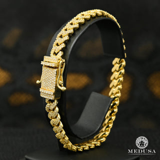 9.5mm Bracelet Cuban Iced Jumbo-Lock - 7'' / Or Jaune