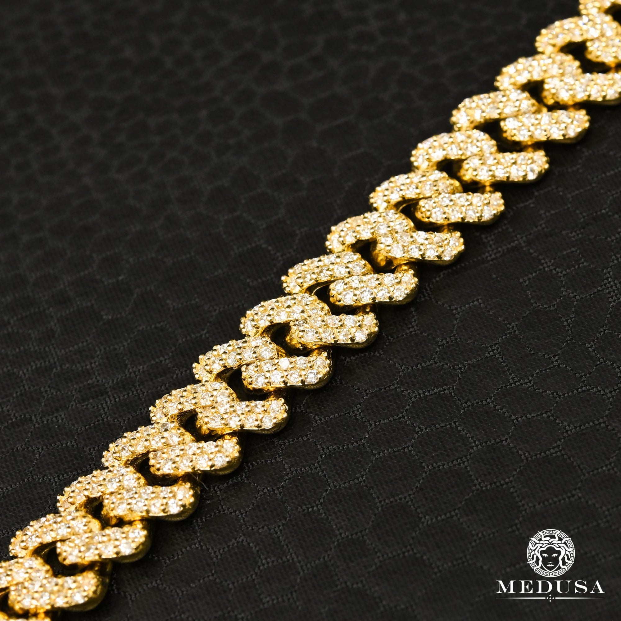 Bracelet à Diamants en Or 10K | Bracelet Homme 9.5mm Bracelet Cuban Iced Jumbo-Lock