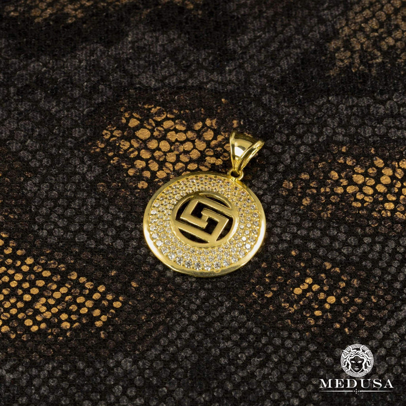 10K Gold Pendant | Medallion Aegis F5 Yellow Gold
