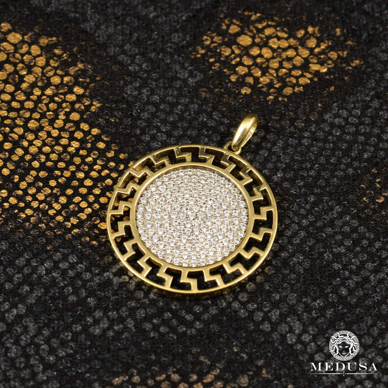 10K Gold Pendant | Medallion Aegis F6 Yellow Gold