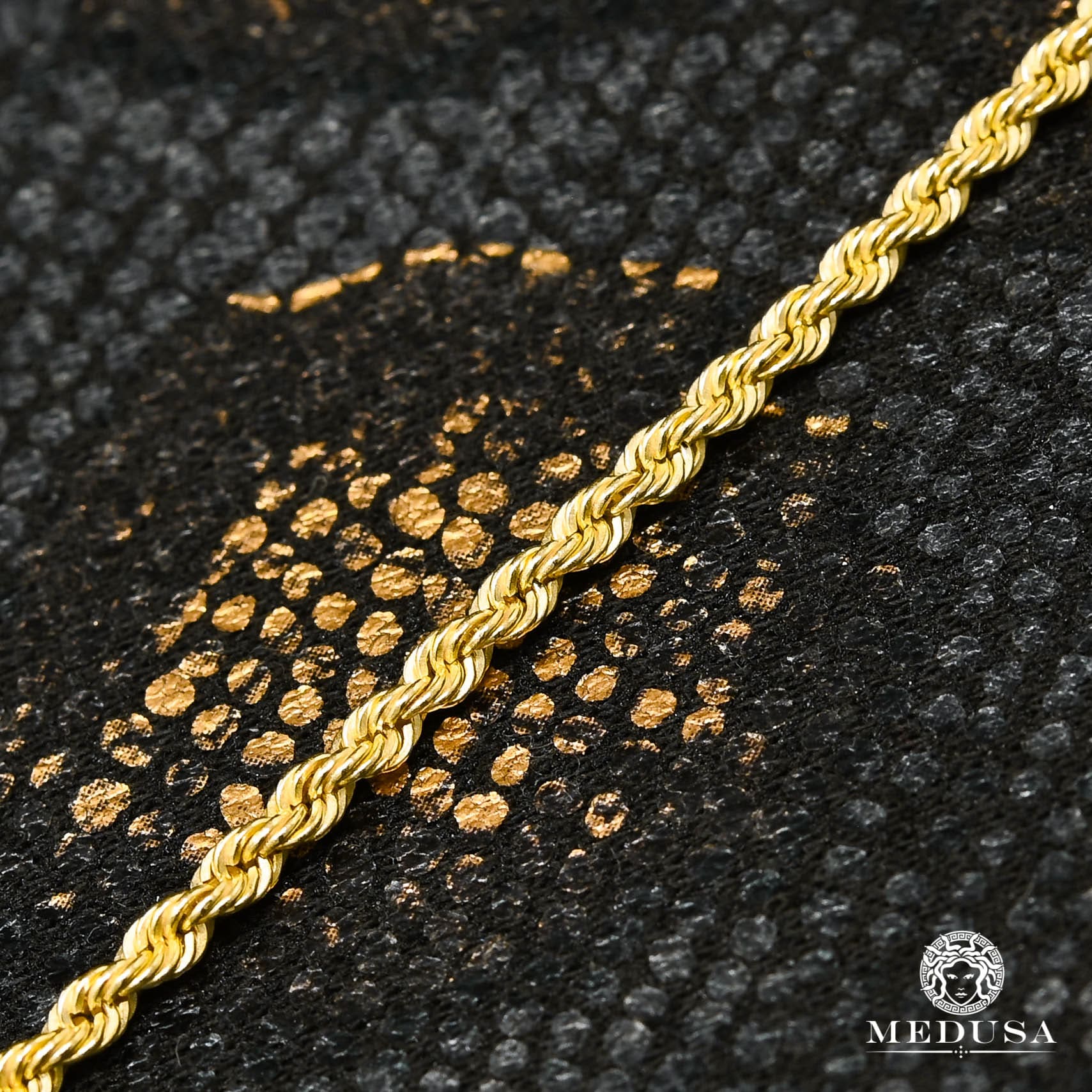 10K Gold Bracelet | Ankle Bracelet F2 - Rope Yellow gold