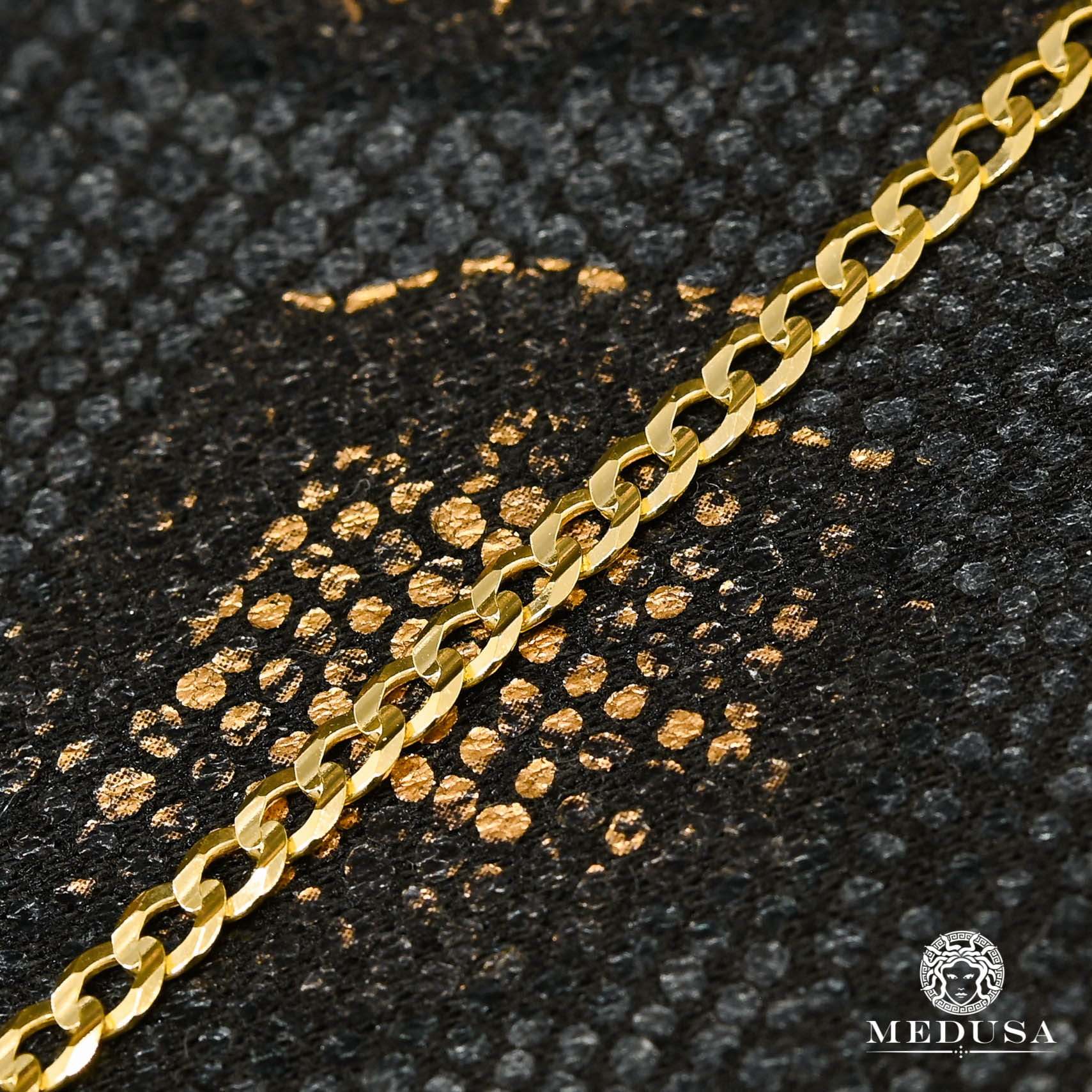 Bracelet en Or 10K | Bracelet Cheville Anklet F8 - Curb