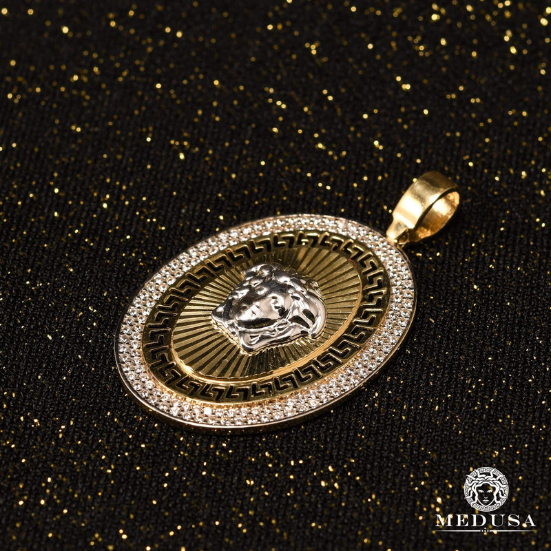 10K Gold Pendant | Medallion Aphrodite F2 Gold 2 Tones