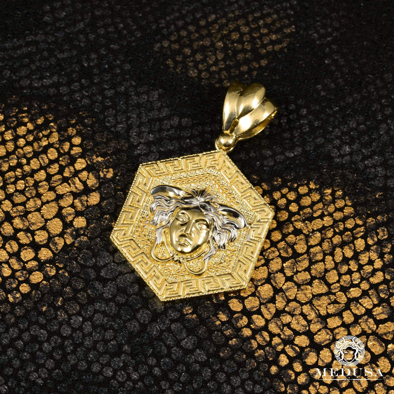 10K Gold Pendant | Medallion Artémis F7 Gold 2 Tones