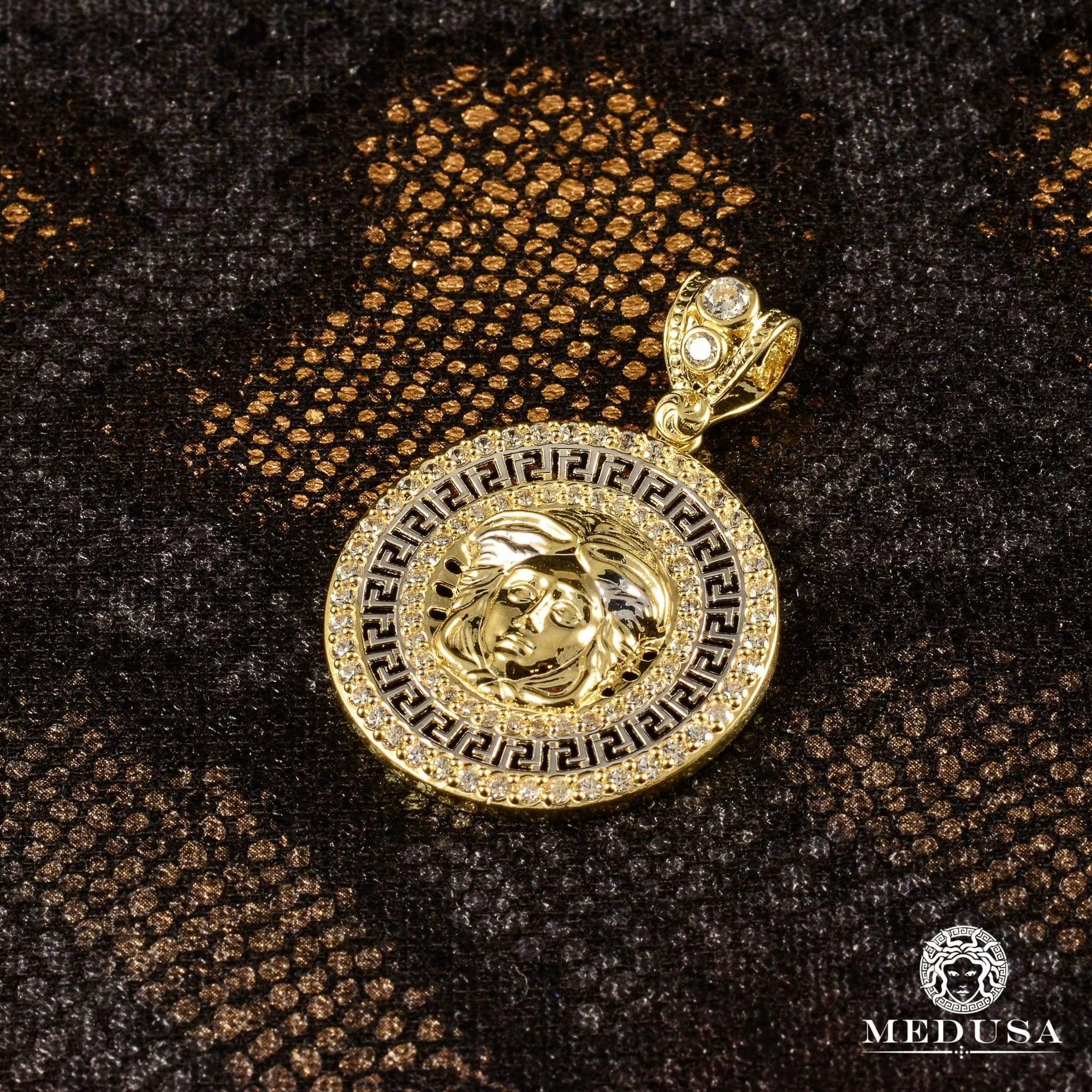 10K Gold Pendant | Medallion Athena F1 27mm / Gold 2 Tones