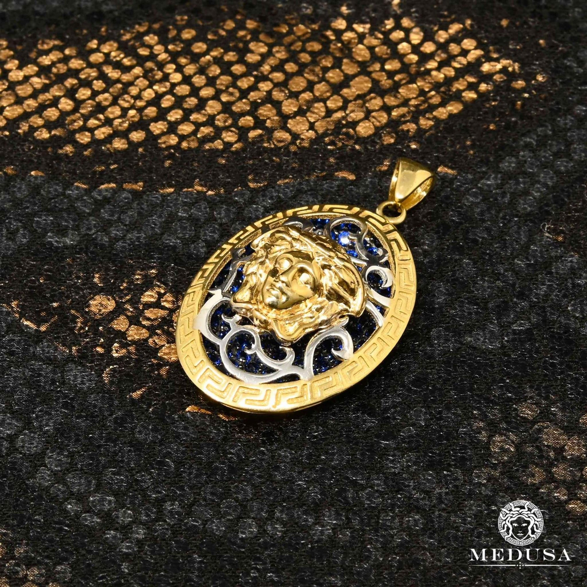 10K Gold Pendant | Medallion Athena F11 Gold 2 Tones