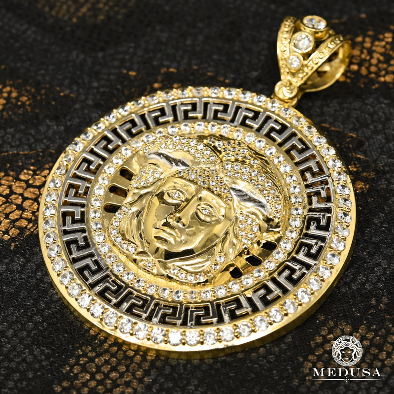 10K Gold Pendant | Medallion Athena F12 Gold 2 Tones