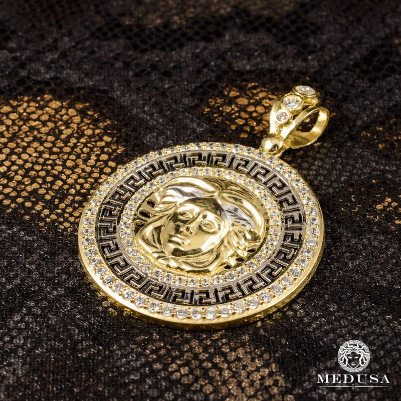 10K Gold Pendant | Medallion Athena F3 45mm / Gold 2 Tones