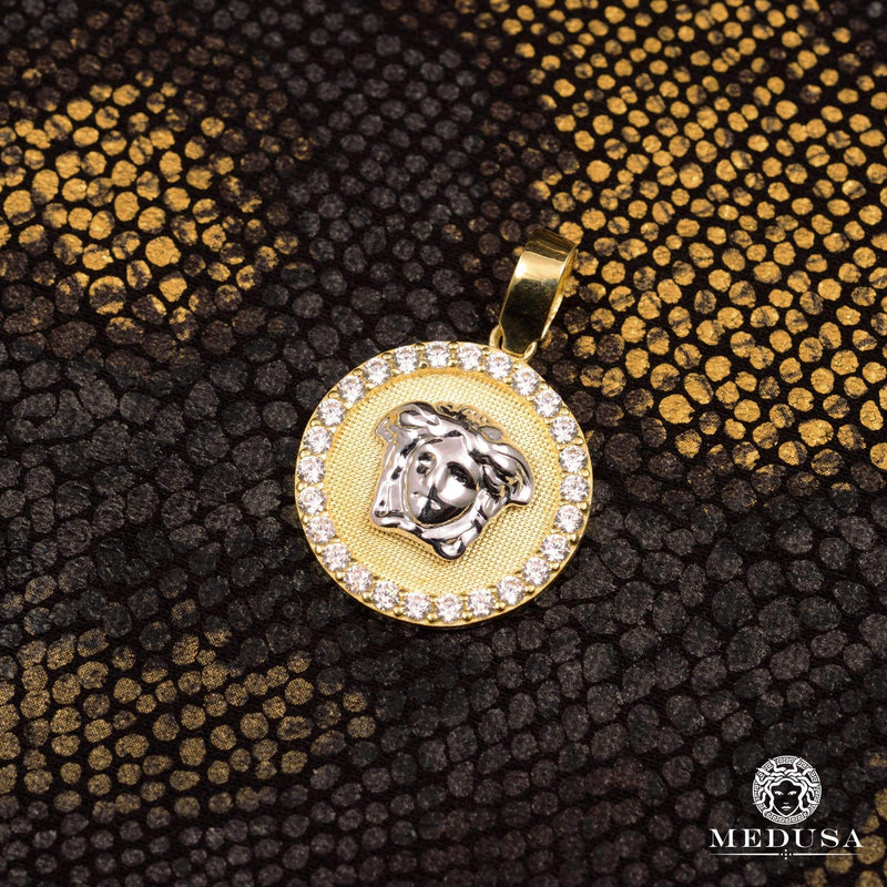 10K Gold Pendant | Medallion Athena F5 Gold 2 Tones