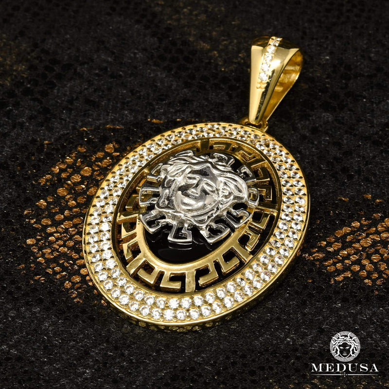 10K Gold Pendant | Medallion Athena F9 Gold 2 Tones