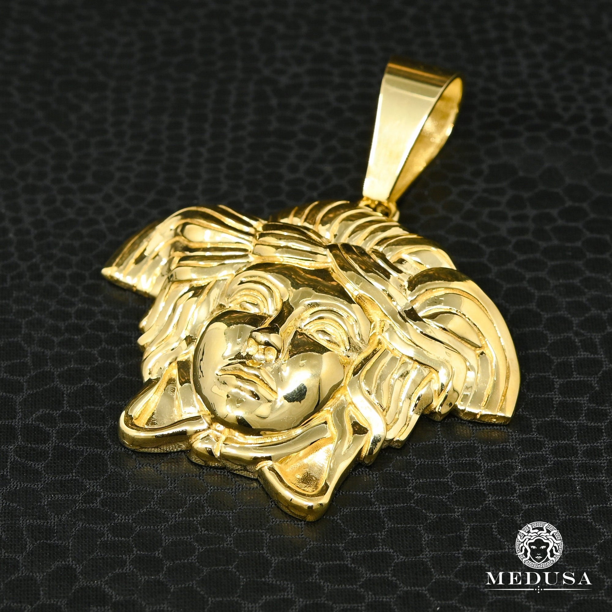 10K Gold Pendant | Medallion Athena X4 38mm / Yellow Gold