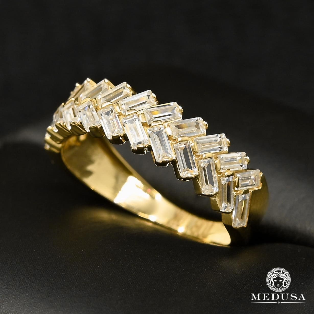10K Gold Ring | Women's Baguette Ring F1 Yellow Gold