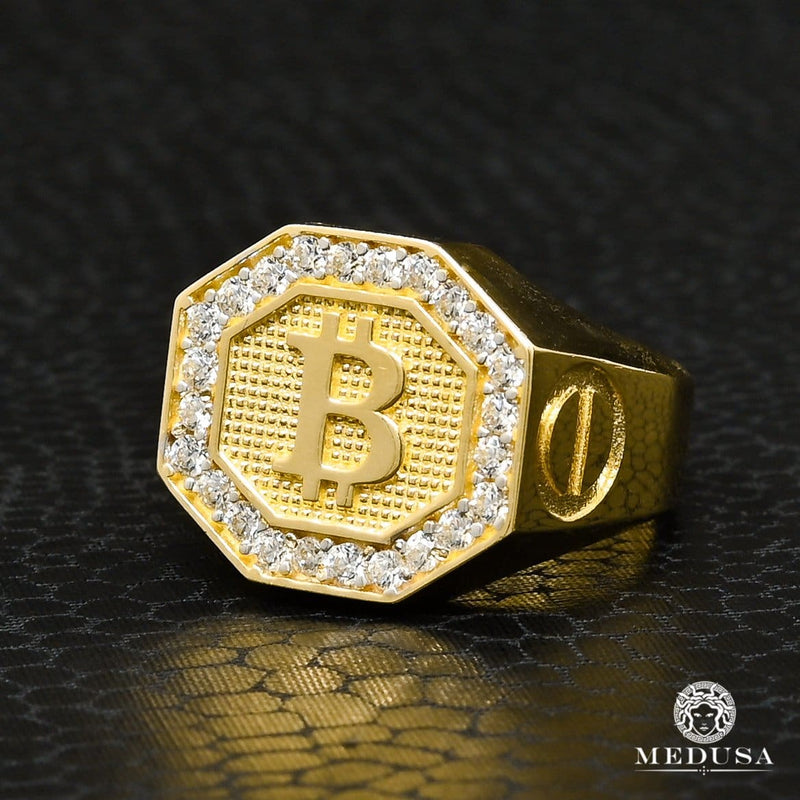 10K Gold Ring | Men&#39;s Ring Bitcoin H1 Yellow Gold