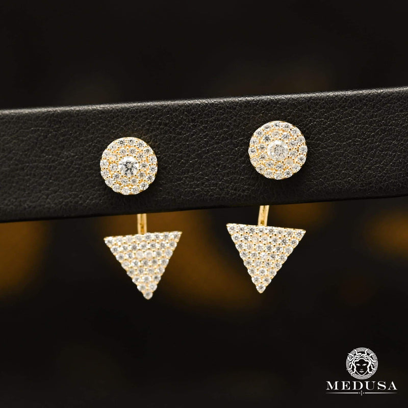 10K Gold Studs | Bolt F2 Earrings - Yellow Gold Triangle