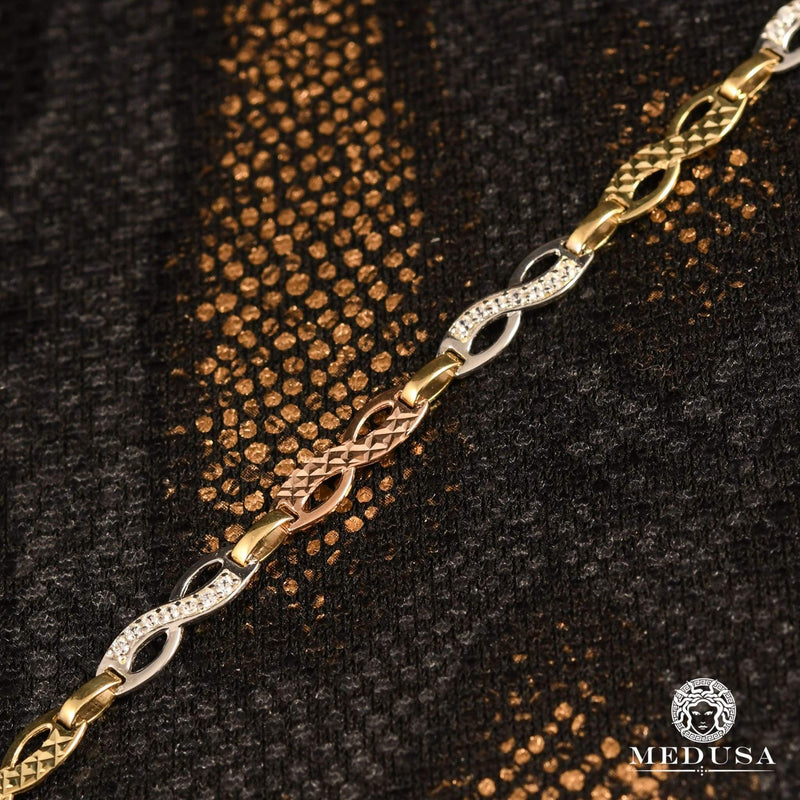 10K Gold Bracelet | Boundless F5 Women&#39;s Bracelet - Infinity Gold 3 Tones