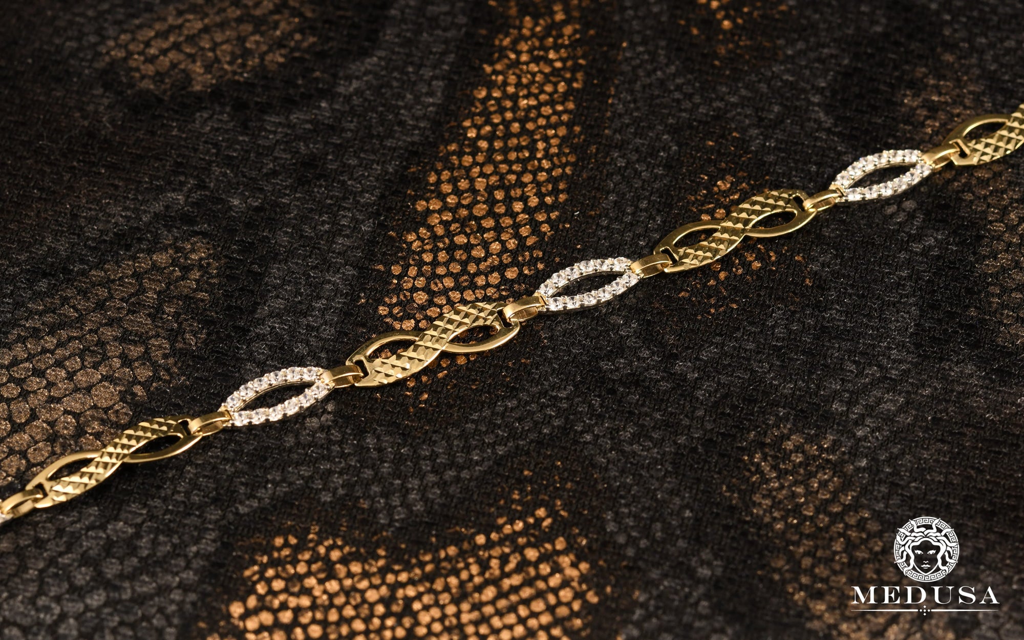 Bracelet en Or 10K | Bracelet Femme Boundless F6 - Infinity Or 2 Tons