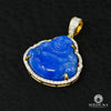 10K Gold Diamond Pendant | Divers Buddha D2 Pendant - Blue Diamond / Yellow Gold