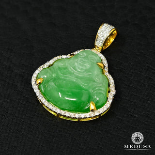 Buddha D2 - Diamond  - Green / Yellow Gold