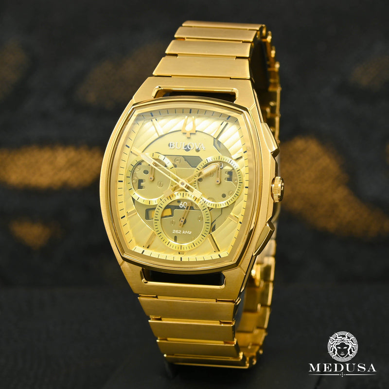 Bulova Watch | Bulova Curv Men&#39;s Watch - 97A160 Yellow Gold