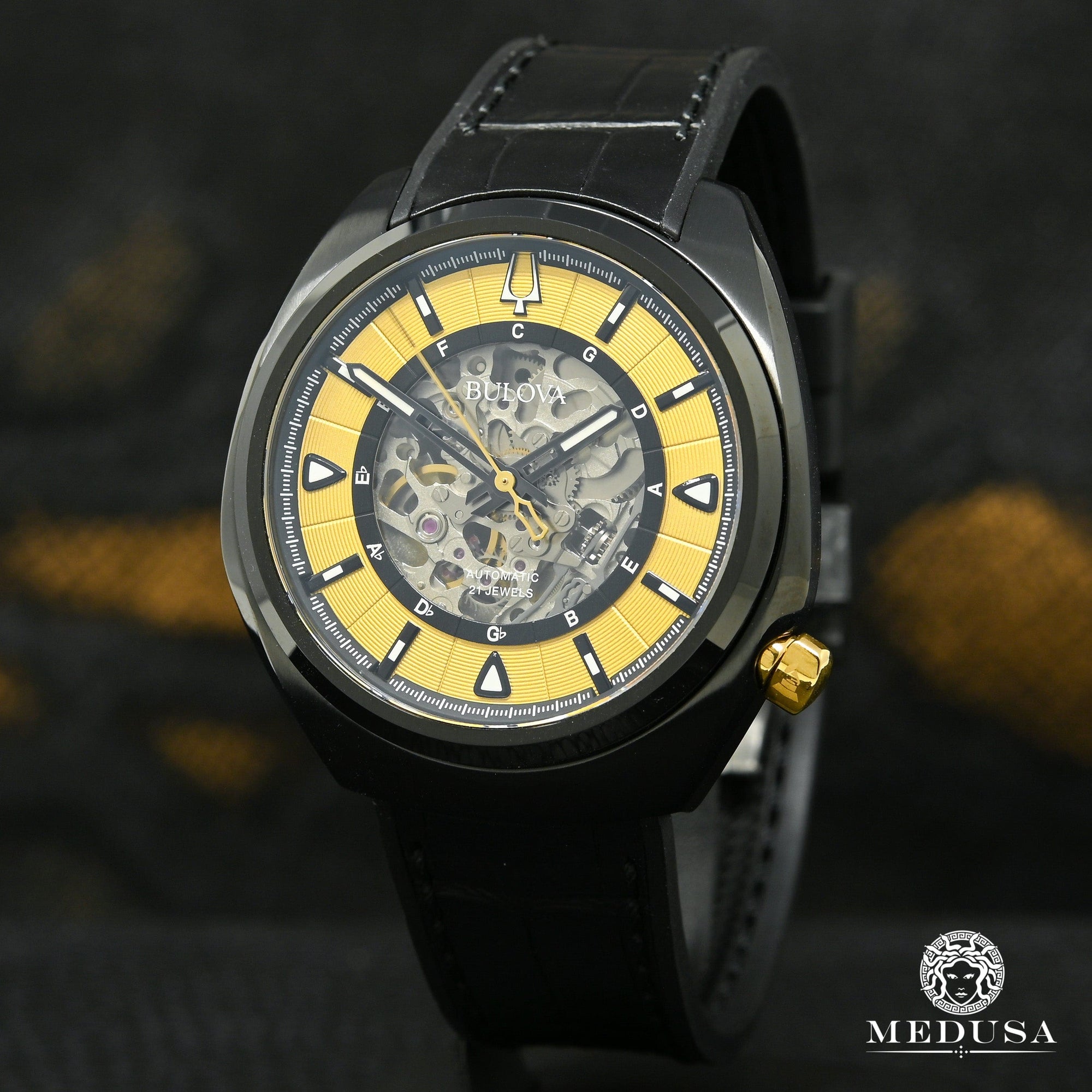 Bulova Watch | Bulova Grammy Men's Watch - 98A241 Black Gold
