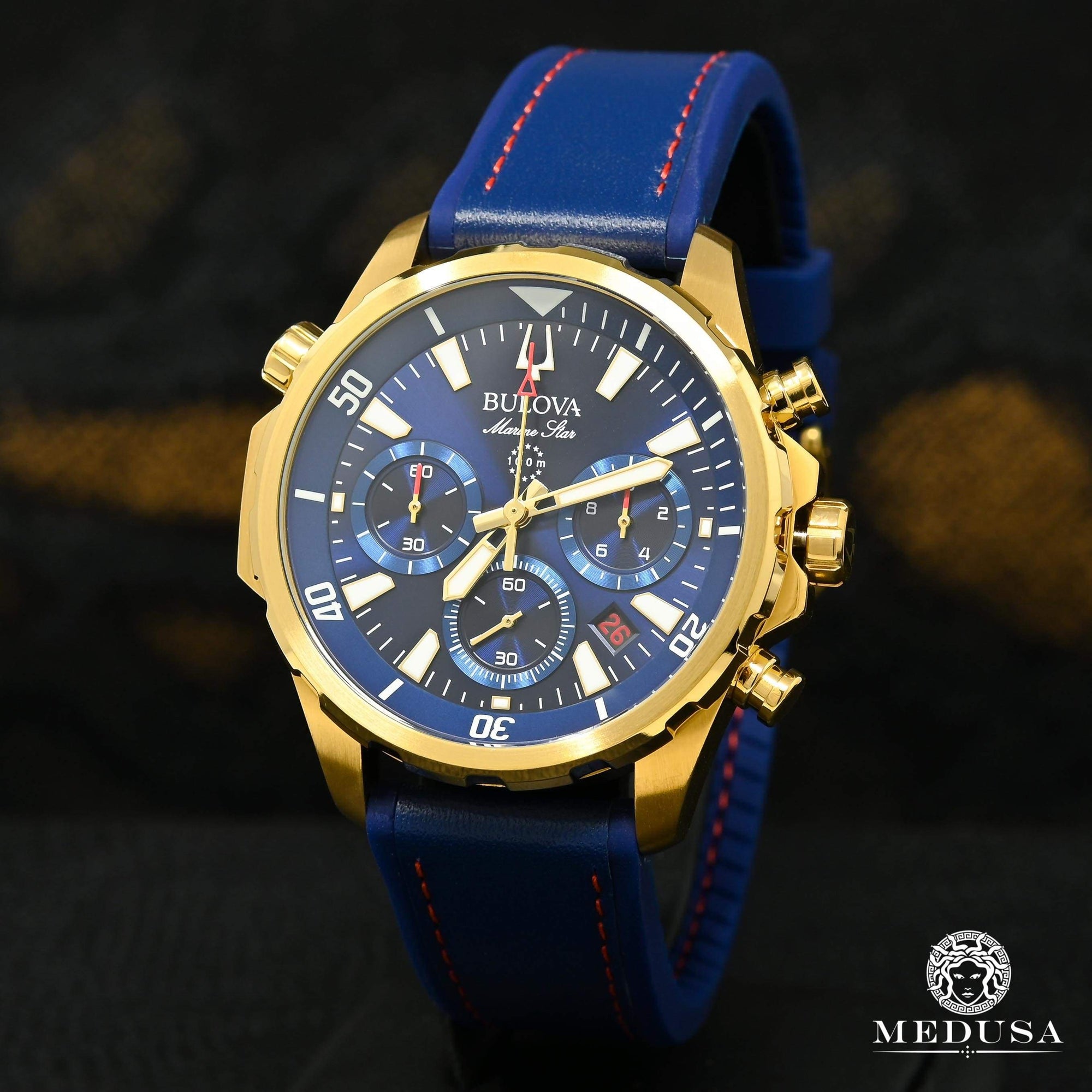Bulova Watch | Bulova Marine Star Men's Watch - 97B168 Yellow Gold