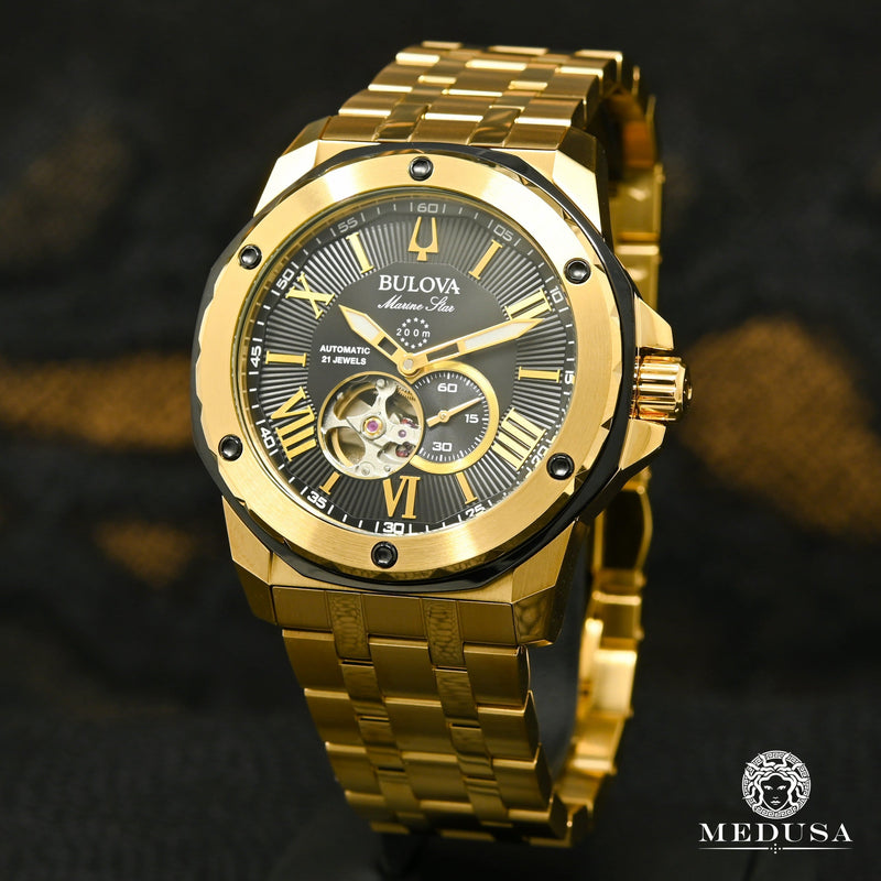 Bulova Watch | Bulova Marine Star Men&#39;s Watch - 98A273 Yellow Gold