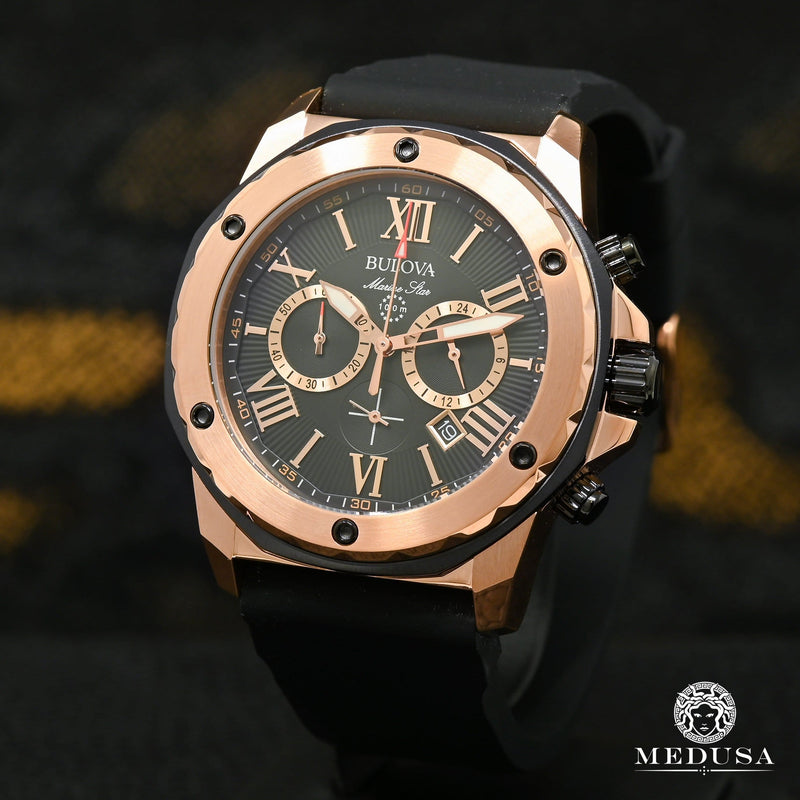 Bulova Watch | Bulova Marine Star Men&#39;s Watch - 98B104 Rose Gold