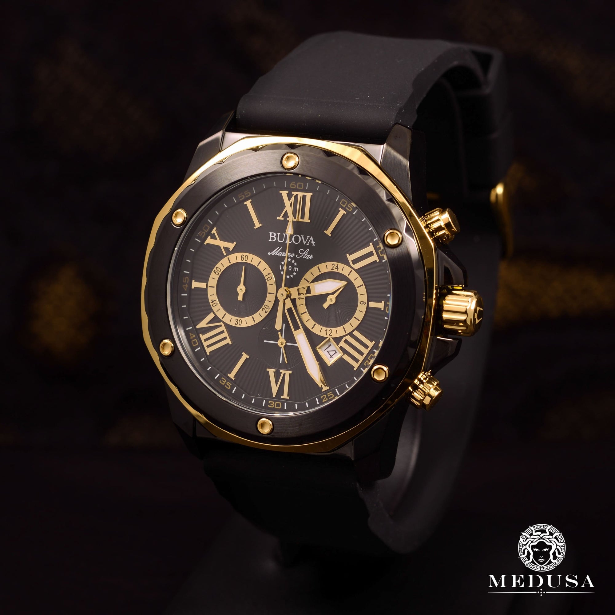 Bulova Watch | Bulova Marine Star Men's Watch - 98B278 Yellow Gold