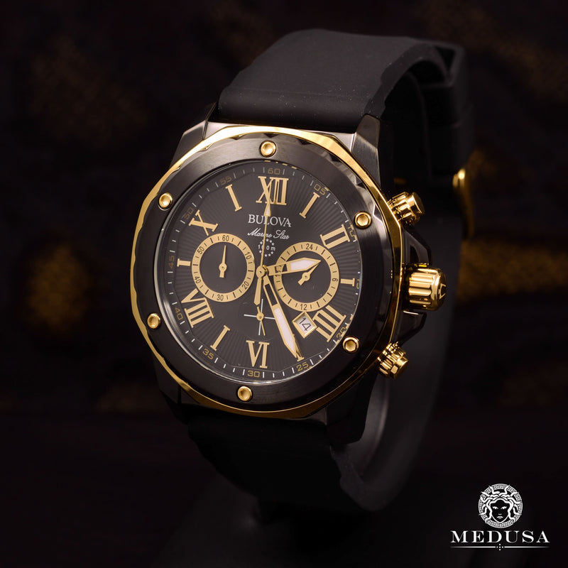 Bulova Watch | Bulova Marine Star Men&#39;s Watch - 98B278 Yellow Gold