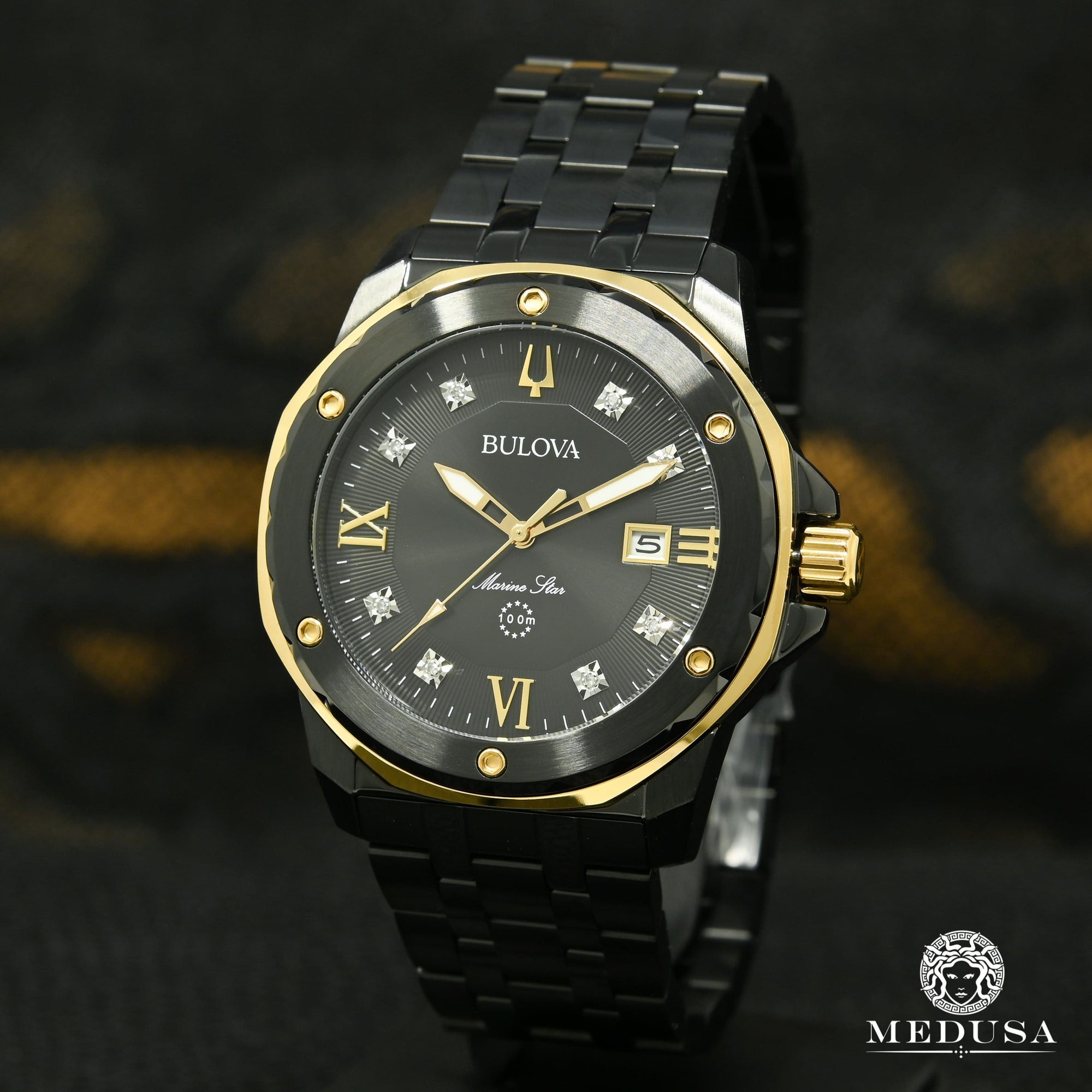 Bulova Watch | Bulova Marine Star Men's Watch - 98D176 Yellow Gold