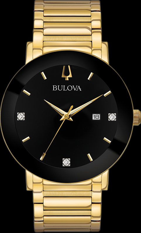 Bulova Watch | Bulova Modern Men&#39;s Watch - 97D116 Diamond/Yellow Gold
