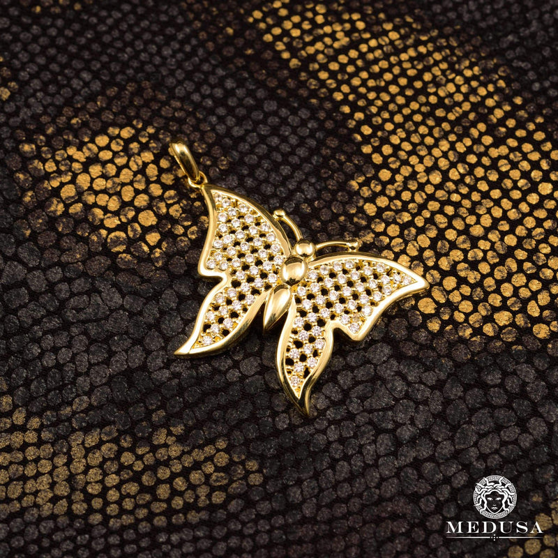 10K Gold Pendant | Divers Butterfly X2 Yellow Gold Pendant