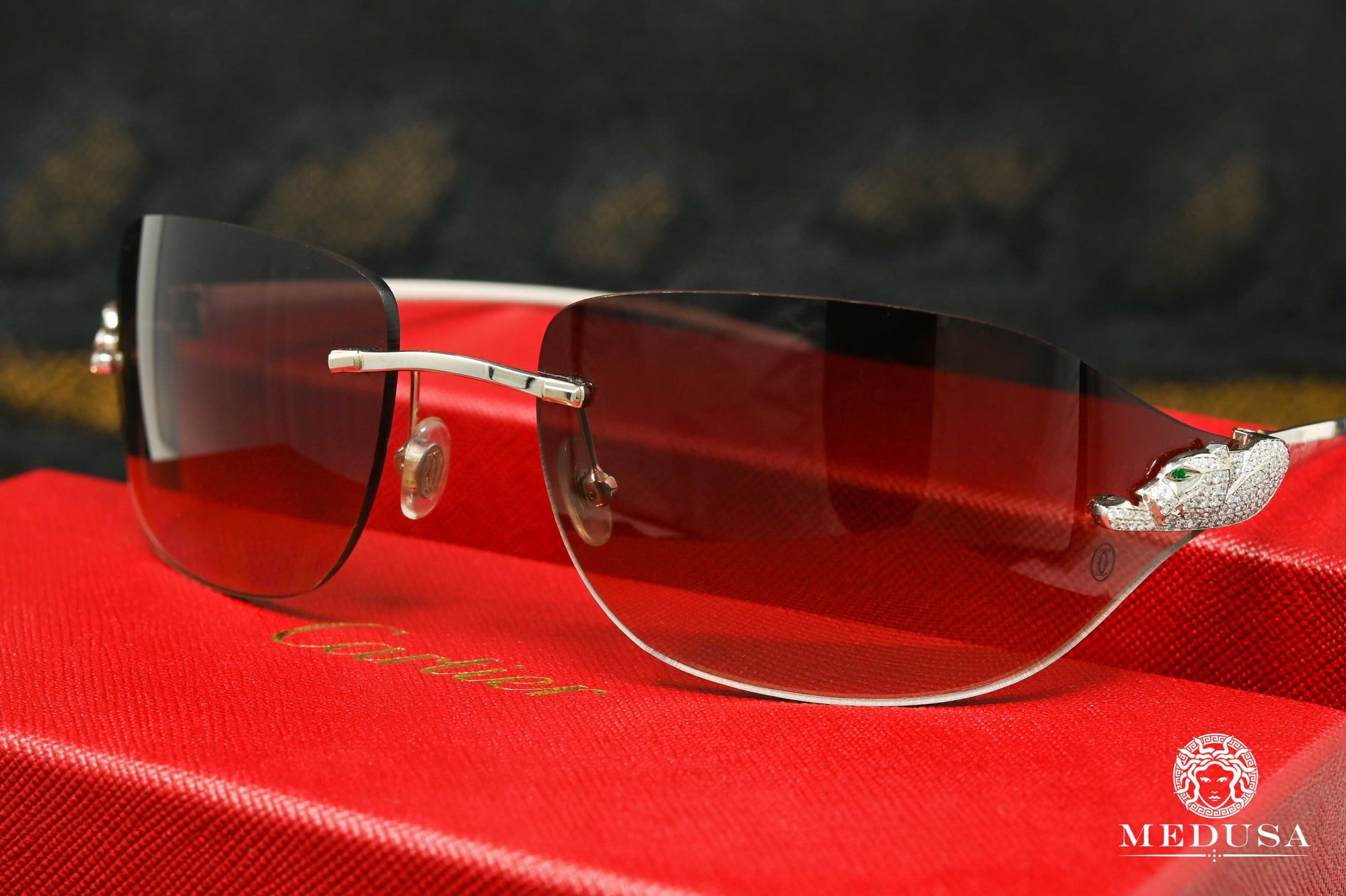Cartier glasses | Cartier Panthère Men's Glasses | Silver Stainless