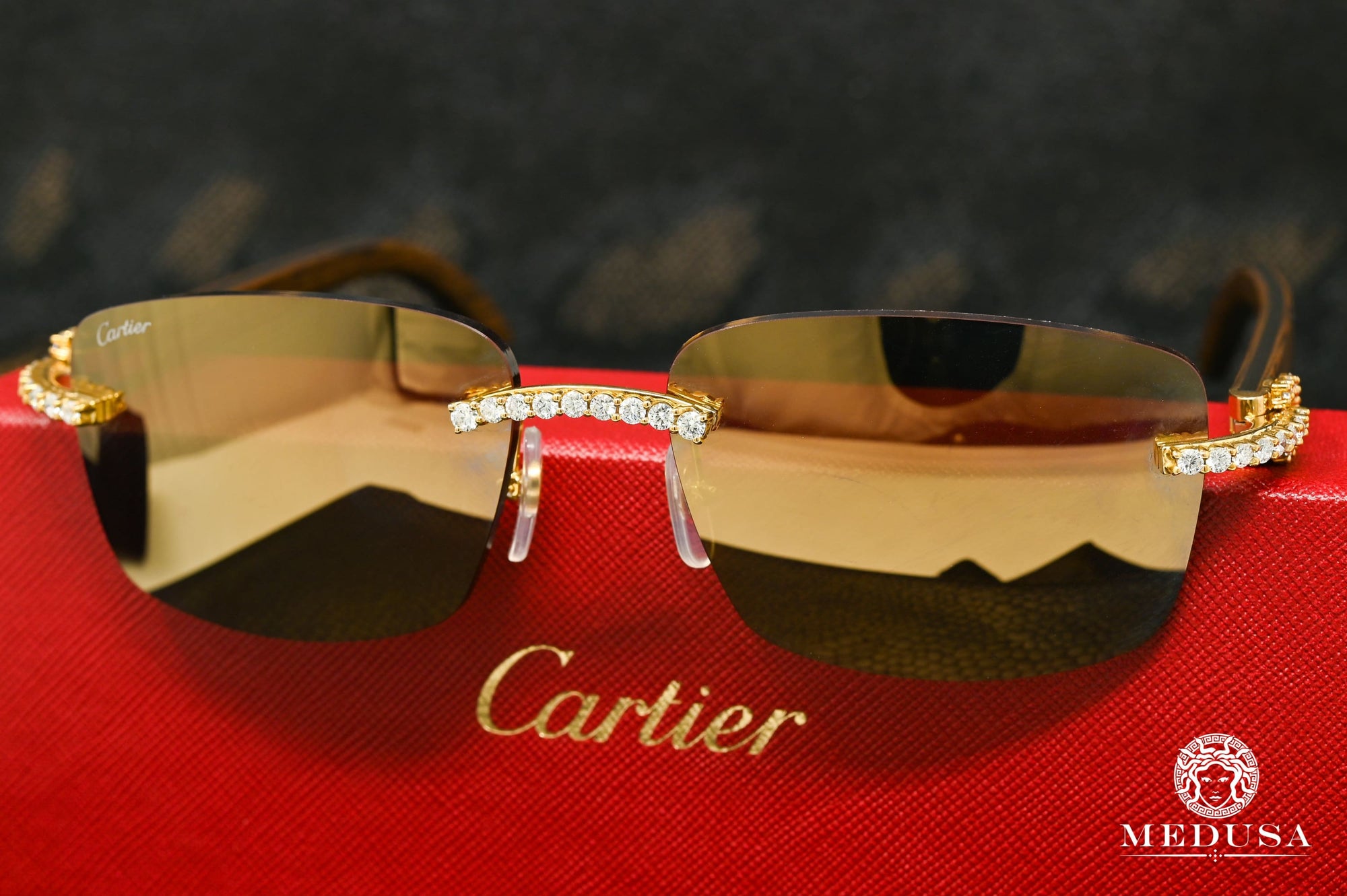 Cartier glasses | Cartier Signature C Men's Glasses | Gold & Black Yellow Gold