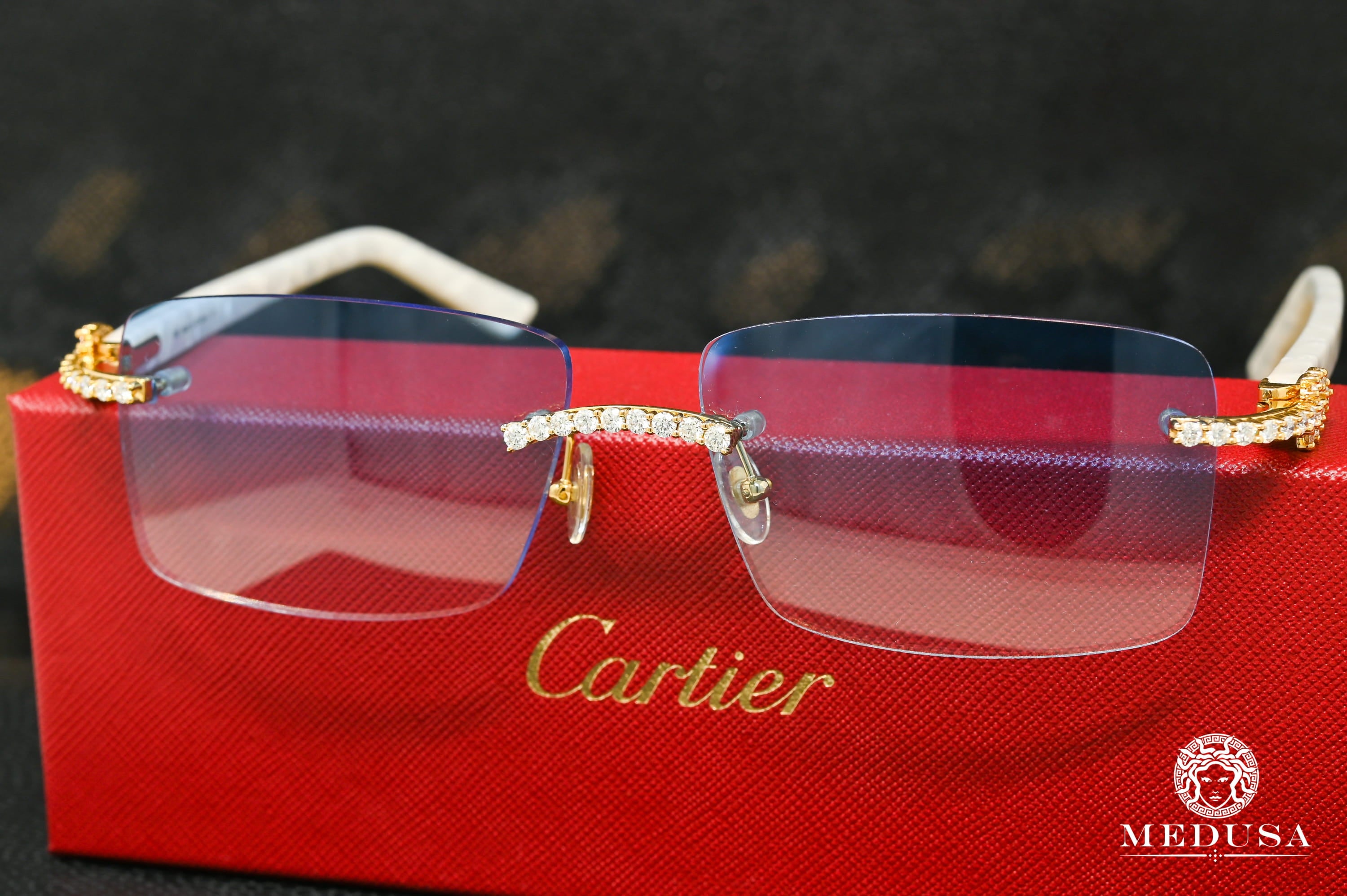 Cartier white glasses Clearance