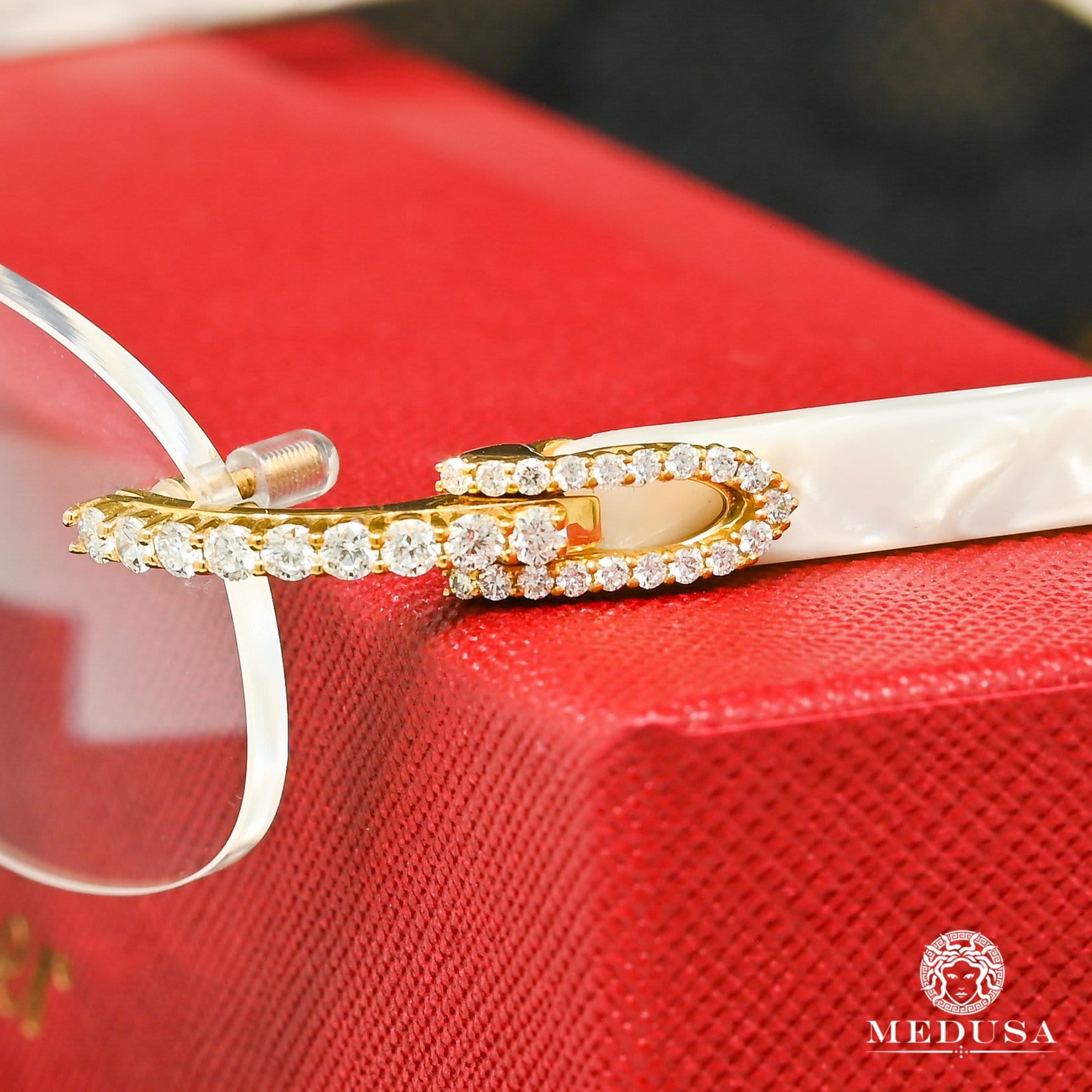 Cartier glasses | Cartier White Horn Men&#39;s Sunglasses | Gold &amp; White Yellow Gold