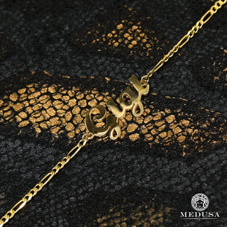 Cadena de tobillo con nombre personalizado - 7.5 '' | Muñeca / Oro amarillo