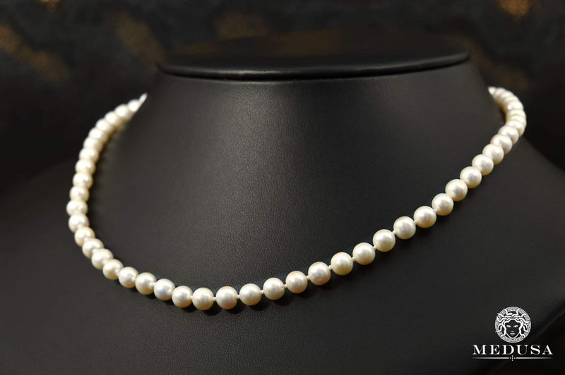 10K Gold Necklace | Women&#39;s Necklace Pearl Necklace [4 to 8mm] 6mm / 16&#39;&#39; / Yellow Gold