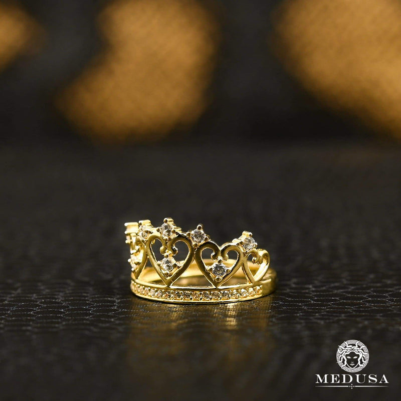 10K Gold Ring | Ring Woman Crown F13 Yellow Gold