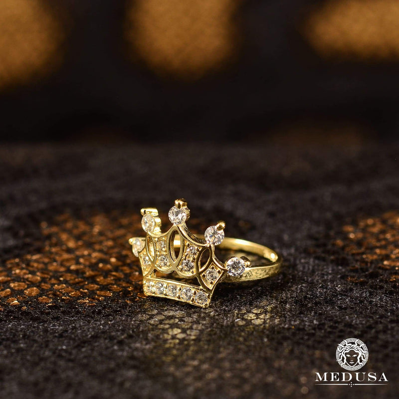 10K Gold Ring | Ring Woman Crown F7 Yellow Gold