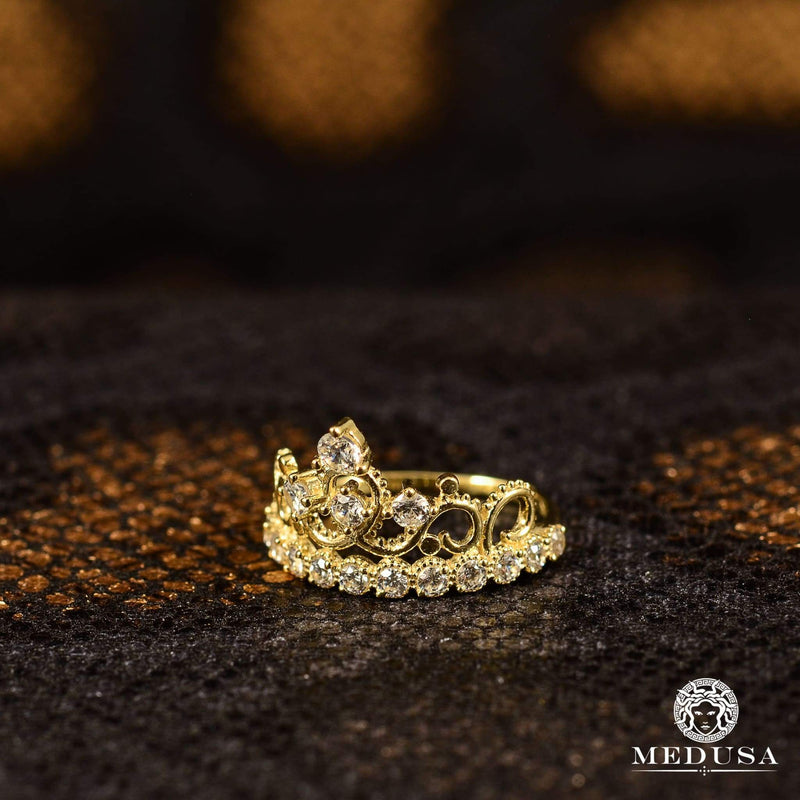 10K Gold Ring | Ring Woman Crown F8 Yellow Gold