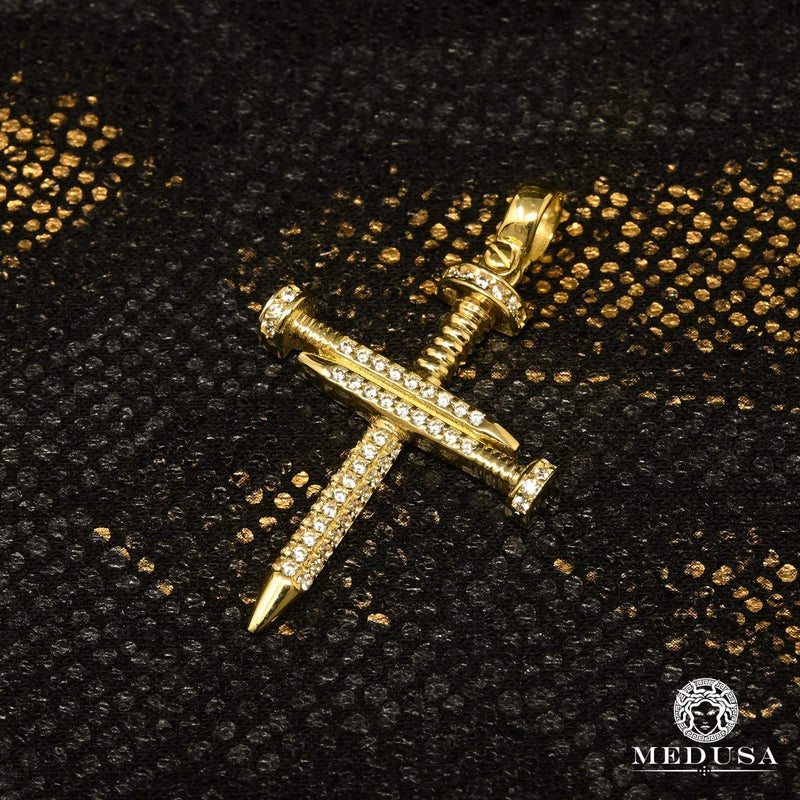 10K Gold Pendant | Yellow Gold Crucifix X13 Cross Pendant