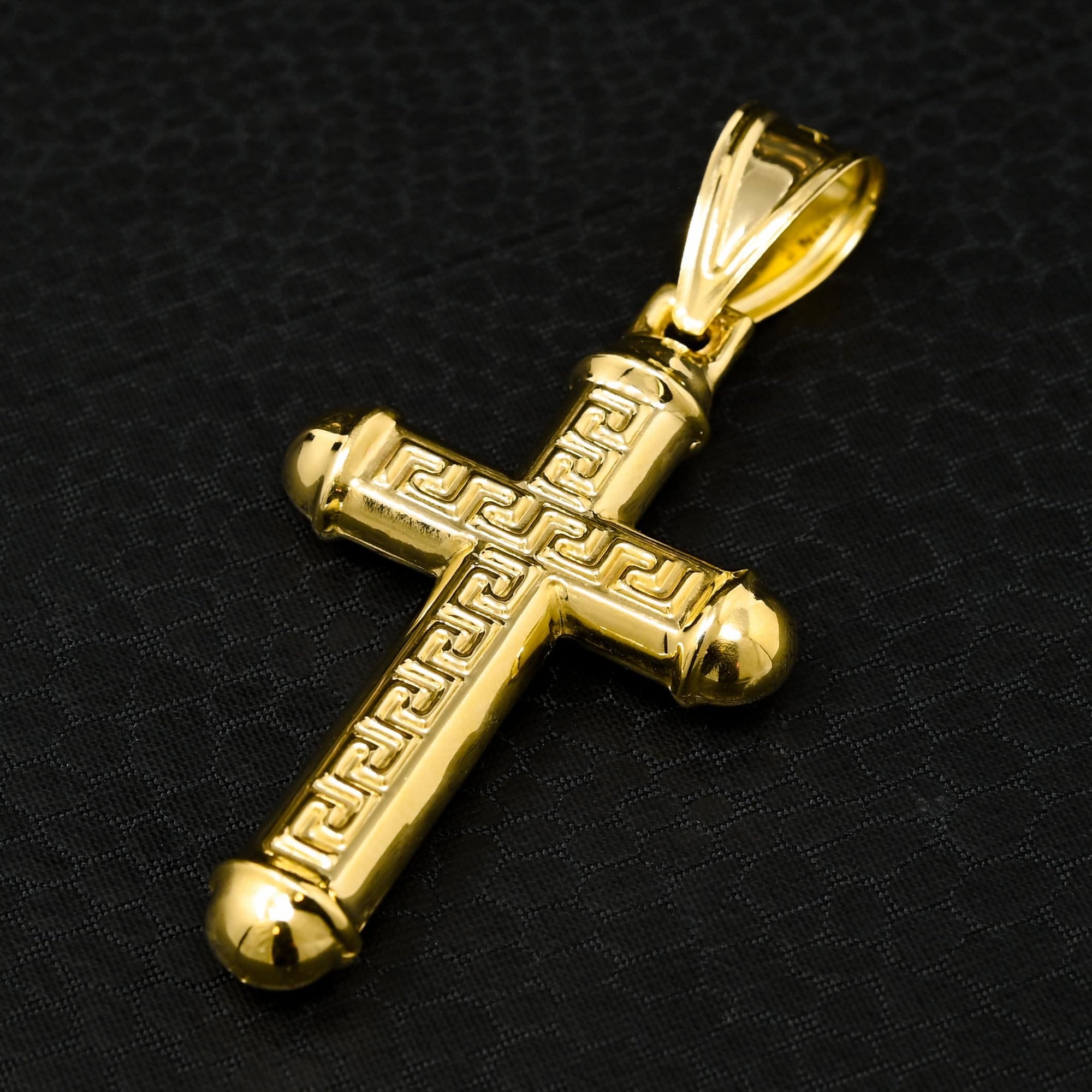 10K Gold Pendant | 2 Tone Gold Crucifix X21 Cross Pendant