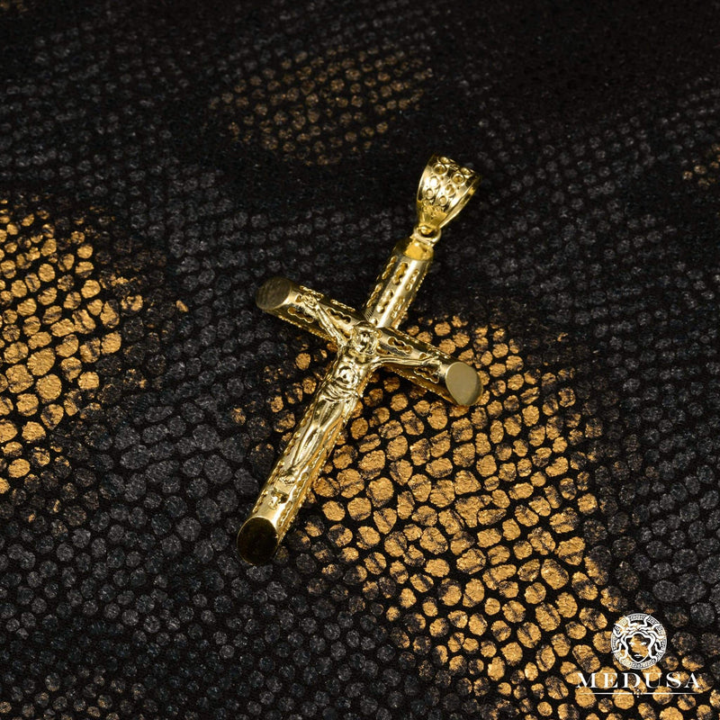 Pendentif en Or 10K | Croix Crucifix X6 Jaune
