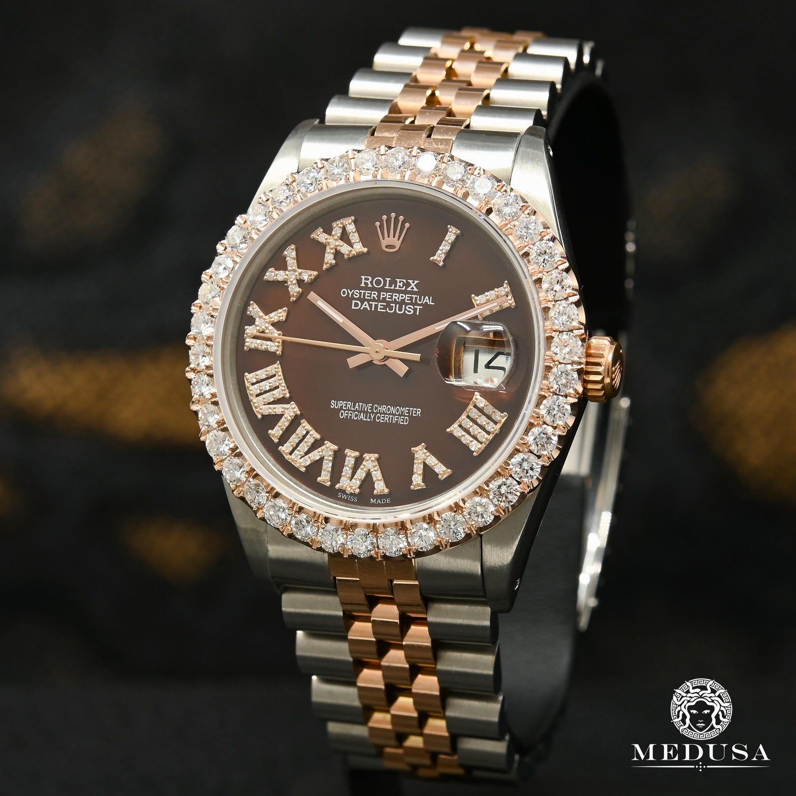 Montre Rolex | Montre Homme Datejust 36mm - Rose 2 Tons Chocolate Or Rose 2 Tons