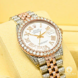 Datejust 36mm - Two-Tone Rose Full Iced  - 2-Tone Rose Gold