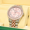 Montre Rolex | Homme Datejust 36mm - Rose Dial Iced Out Or 2 Tons