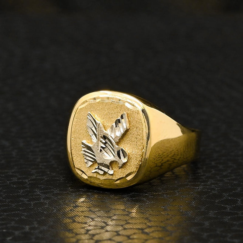 10K Gold Ring | Men&#39;s Ring Eagle H7 Gold 2 Tones